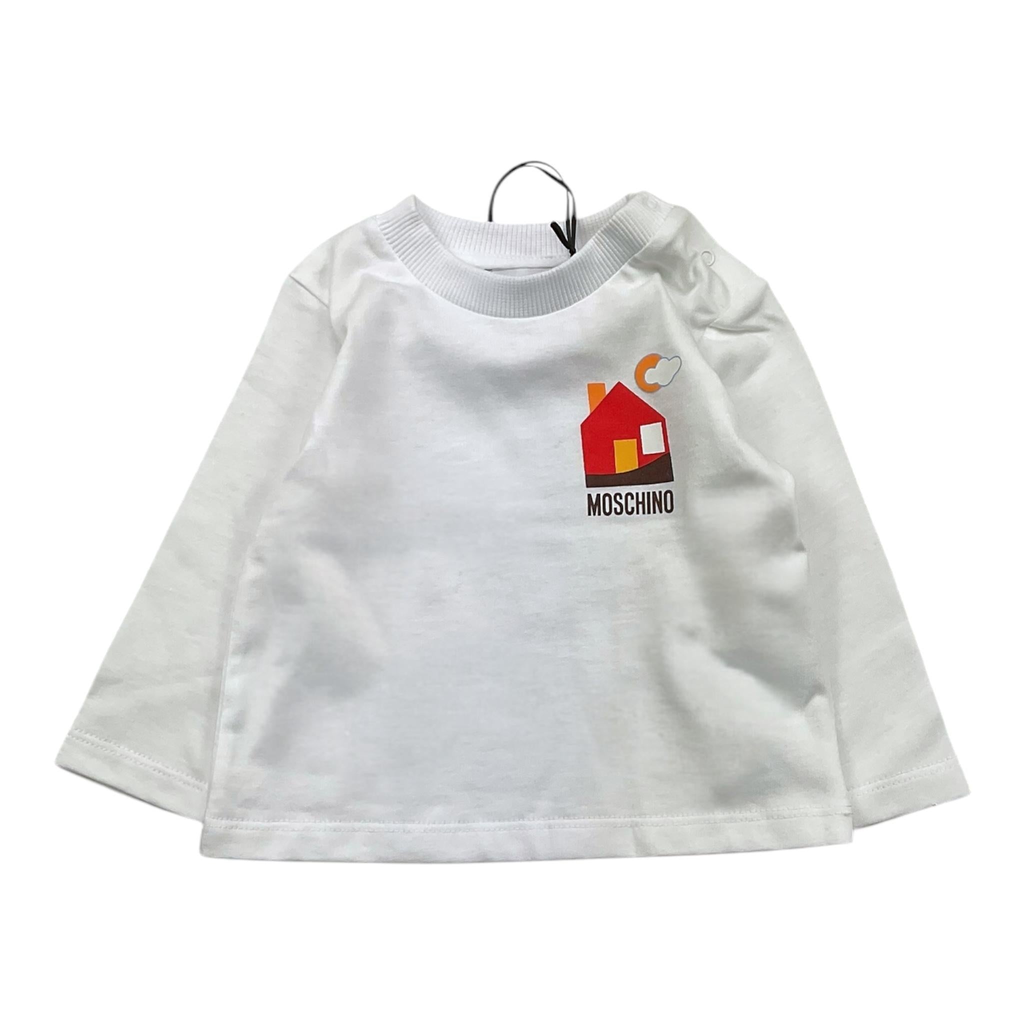 MOSCHINO shirt girocollo tinta unita con stampa Bianco per Neonato MMO014 BIANCO MOSCHINO 