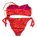 4Giveness 2 Piece Costume Bandeau-Panties Zebra Pattern Fluorescent Orange For Girls
