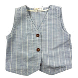 Zhoe &amp; Tobiah Solid Color Striped Vest Light Blue For Boys