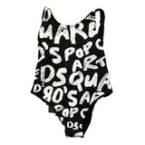 Dsquared2 One Piece Swimsuit Solid Color Logo Black For Girls