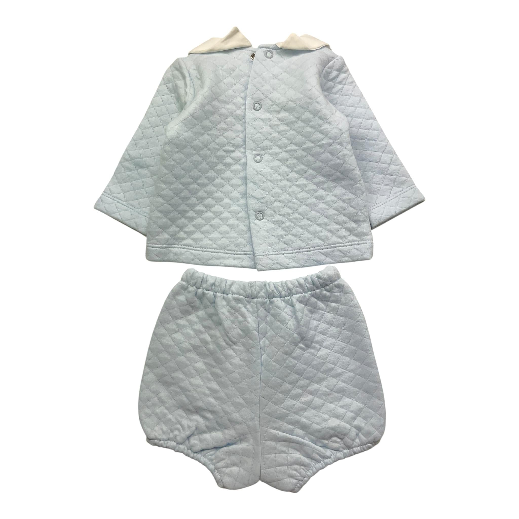 CALAMARO completo 2pz maglia-coulotte tinta unita Azzurro per Neonato 11008 AZZURRO CALAMARO 