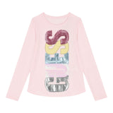 GUESS shirt girocollo tinta unita con stampa Rosa per Neonata K4YI06KAPO0X ROSA GUESS 