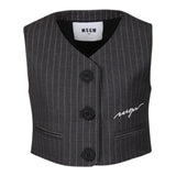 MSGM gilet tinta unita con stampa logo Grigio per Bambina F4MSJGVE156 GRIGIO MSGM 
