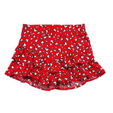 Only Short Solid Color With Heart Pattern And Adjustable Waist Red For Girls