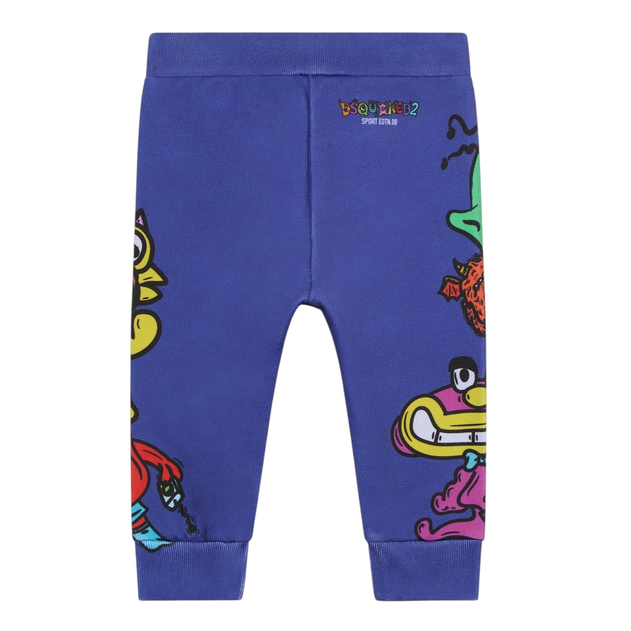 Dsquared2 Pantalone Modello Tuta Tinta Unita Con Fantasia Blu Per Bambino DQ1884JX BLU DSQUARED2 