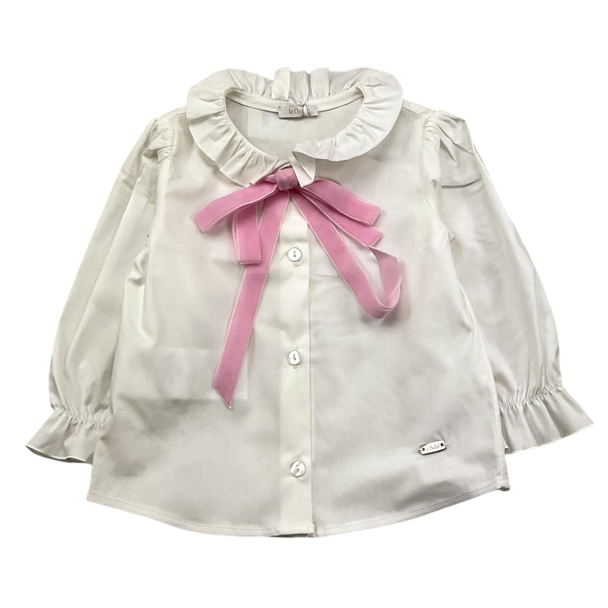 LE BEBE' camicia manica lunga tinta unita con fiocco Bianco per Neonata LBG6142 BIANCO LE BEBE' 