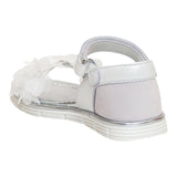 Monnalisa Sandals Solid Color With Velcro Closure And White Application For Baby Girl