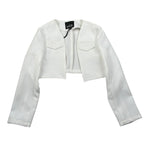 Naice Giacca Modello Crop Tinta Unita per Bambina 24102 BIANCO NAICE 