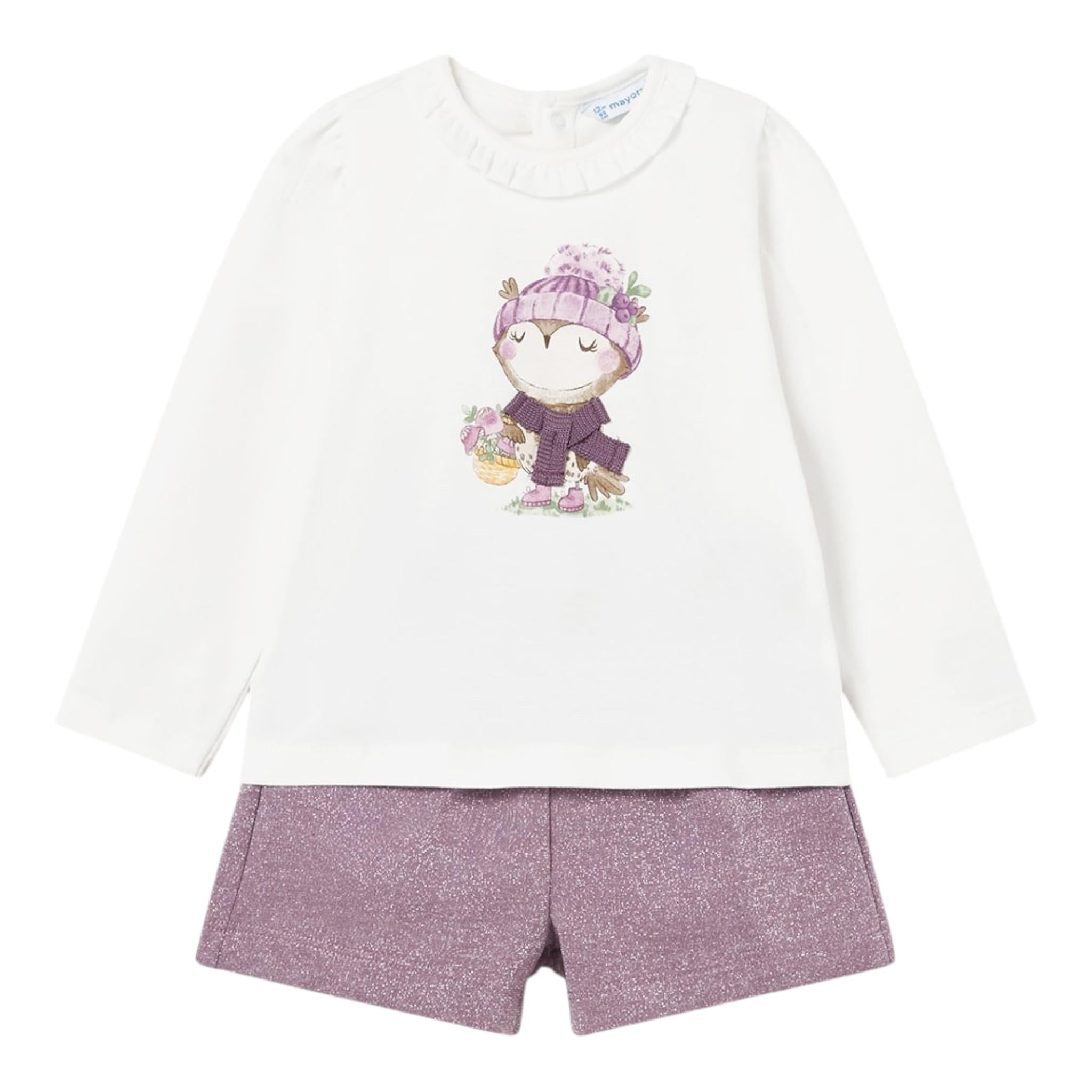 MAYORAL completo 2pz short-shirt bicolore Bianco/rosa per Neonata 2253X BIANCO/ROSA MAYORAL 