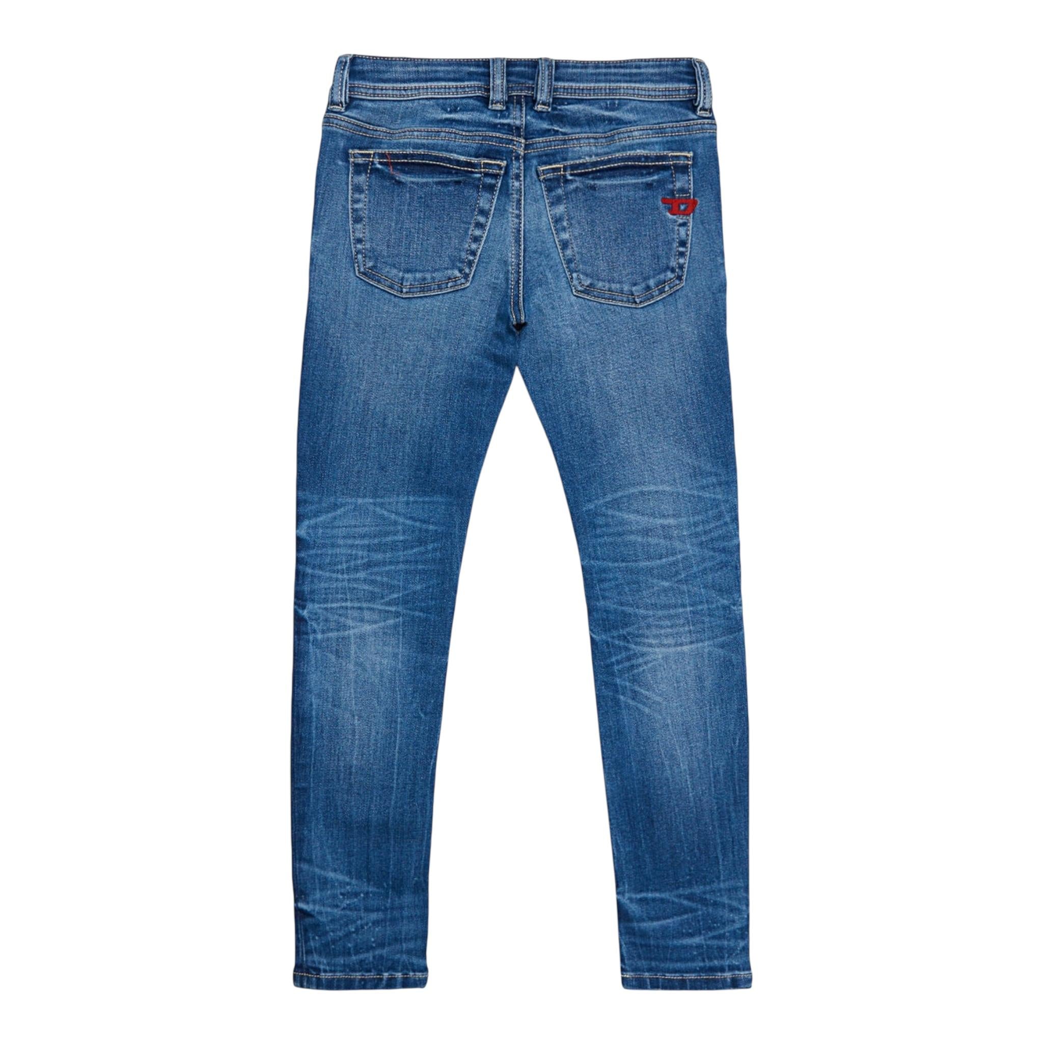 DIESEL jeans tinta unita con girovita regolabile Blu per Bambino J00807X BLU DIESEL 