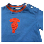 Trussardi T-Shirt Girocollo Tinta Unita con Stampa per Neonato TIP26088TS BLU TRUSSARDI 