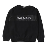 BALMAIN maglia girocollo tinta unita con logo Nero per Bambino BT9Q30 NERO BALMAIN 