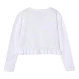 Mayoral Cardigan Tinta Unita con Ricami per Bambina 3354 BIANCO MAYORAL 