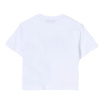 Dondup T-Shirt Girocollo Tinta Unita con Stampa per Bambina DMTS042X BIANCO DONDUP 