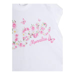 Monnalisa T-Shirt Tinta Unita Girocollo con Stampa  per Bambina 39C604 BIANCO MONNALISA 