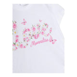 Monnalisa T-Shirt Tinta Unita Girocollo con Stampa  per Bambina 39C604 BIANCO MONNALISA 