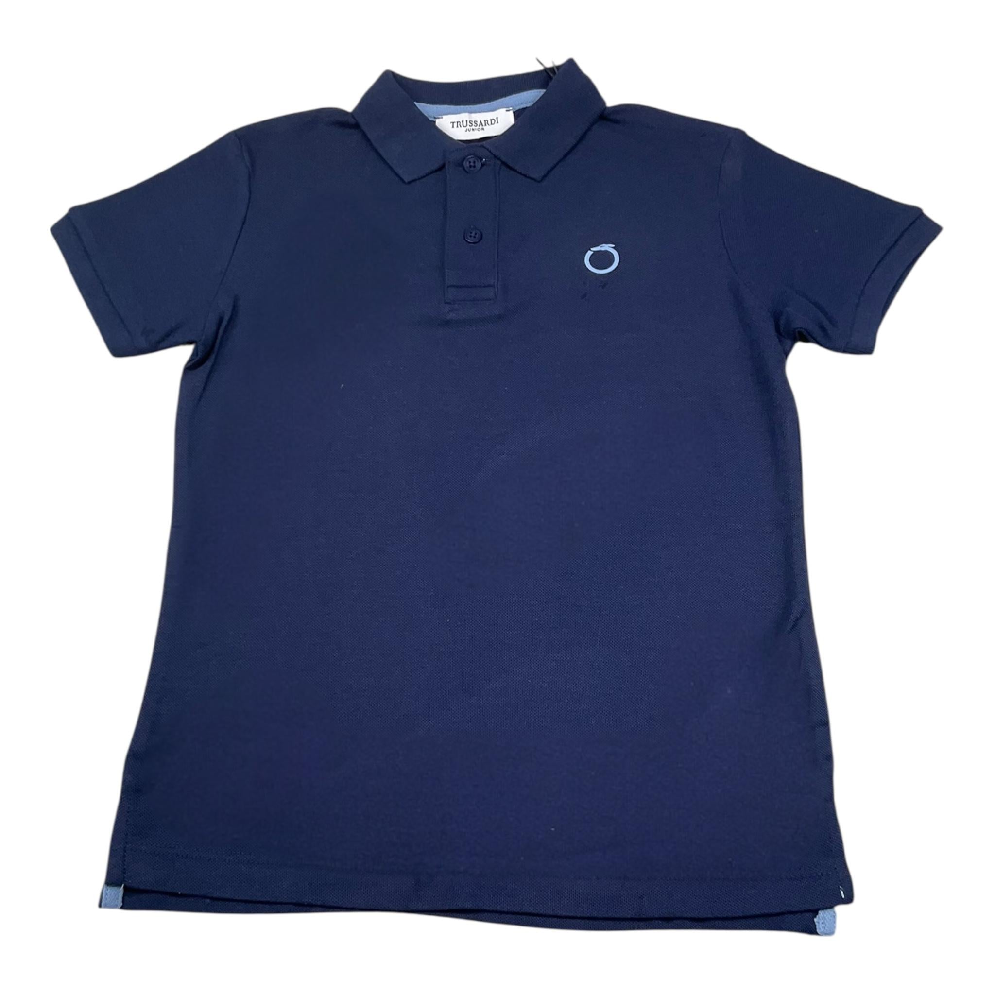Trussardi Polo Tinta Unita con Logo Mezza Manica per Neonato TIP25014PO BLU TRUSSARDI 