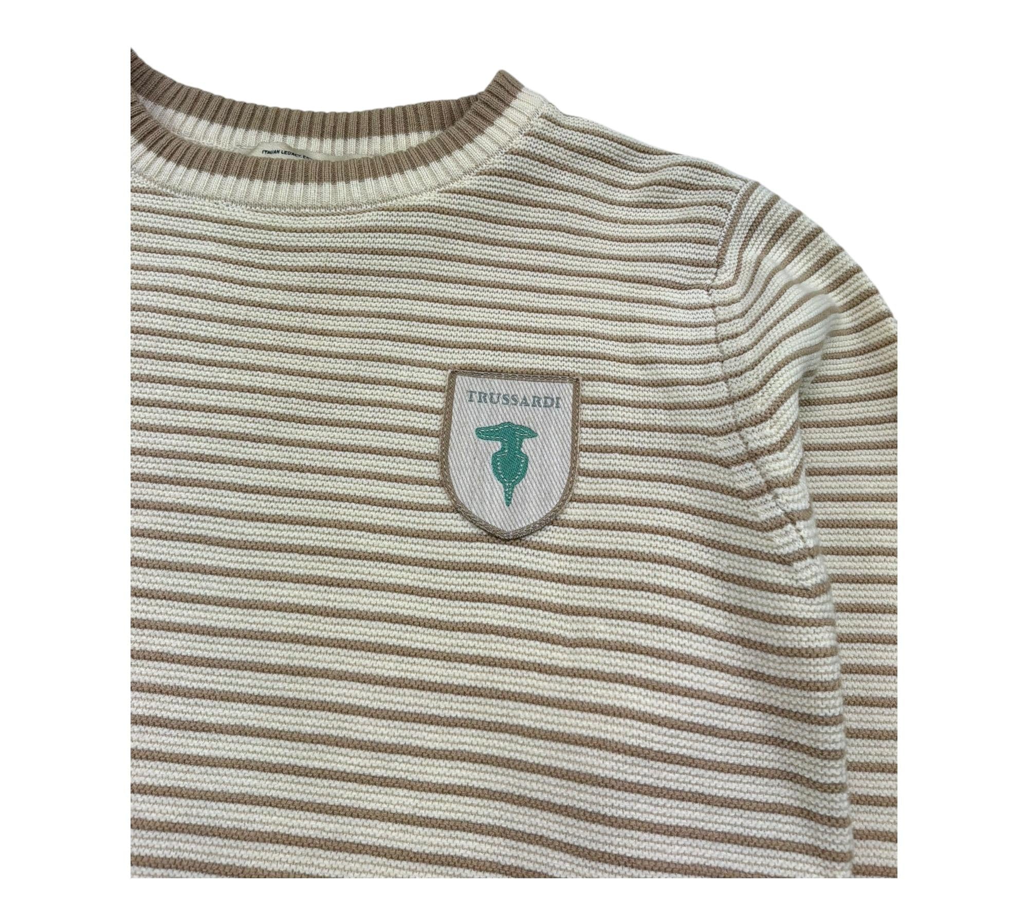 Trussardi Maglia Girocollo Fantasia A Righe per Bambino TBP2615MA BEIGE TRUSSARDI 