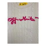Off-White Solid Color Print Vest White For Girls