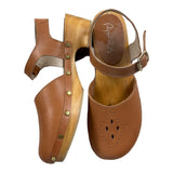 Papanatas Clogs Solid Color With Contrast Sole And Leather Buckle For Girls