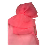 Dou Dou Solid Pink Tulle Sleeveless Dress For Girls