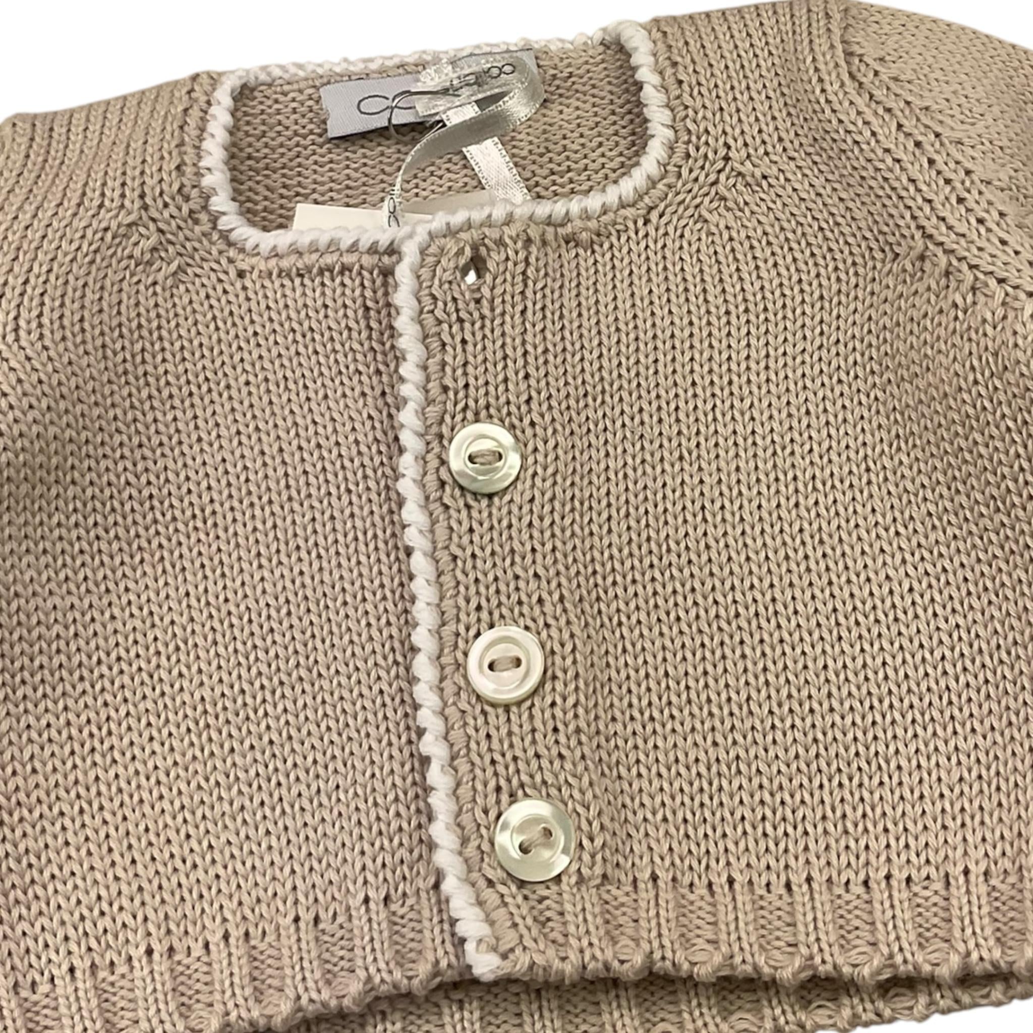 Colibri Completo 2 Pezzi Coprispalle-Salopette Tinta Unita per Neonata CORDA BEIGE COLIBRI 