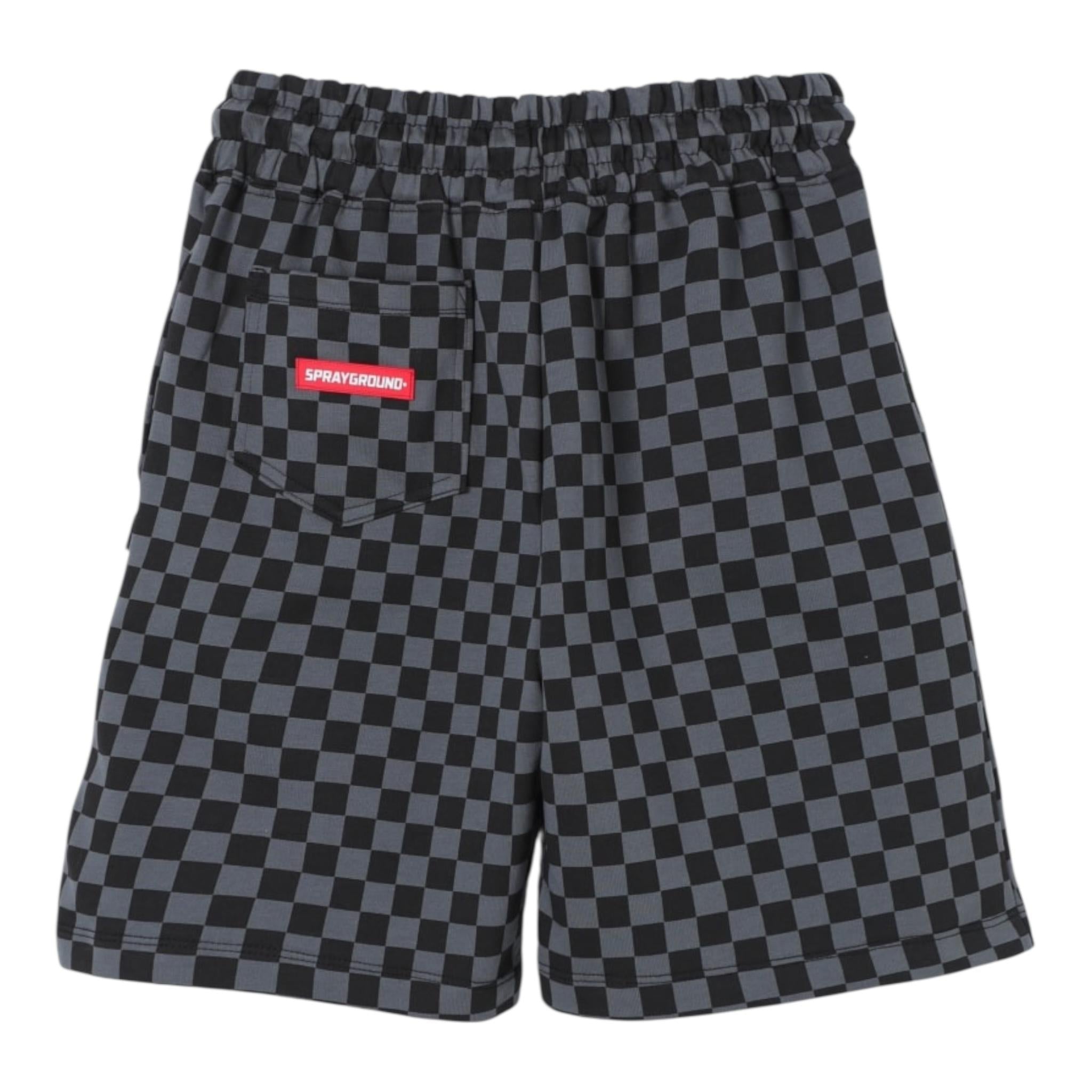 Sprayground Bermuda Bicolore con Fantasia A Quadri per Bambino SPY1043 NERO SPRAYGROUND 