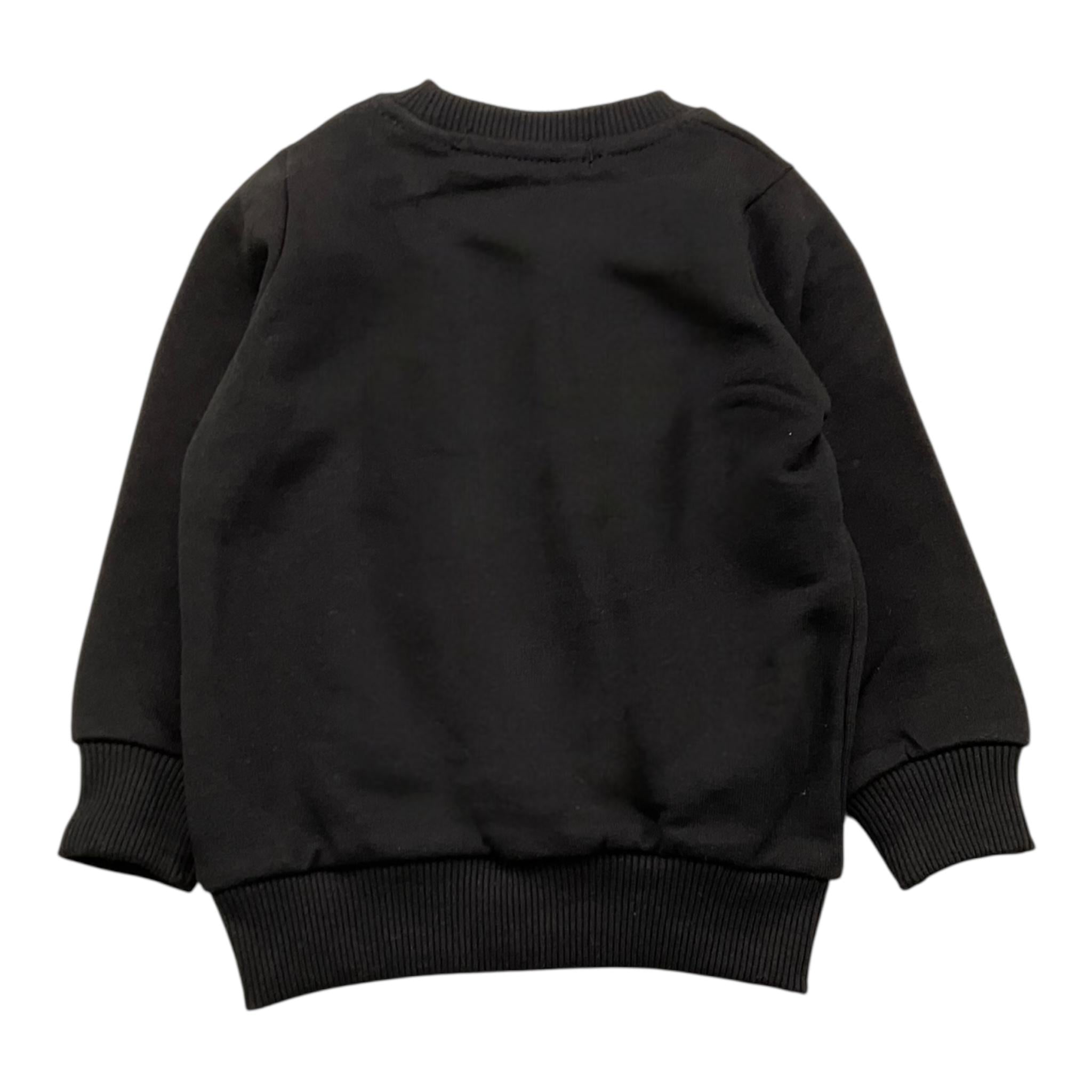 YOSHII felpa girocollo tinta unita con stampa Nero per Neonato YSH022 NERO YOSHII 