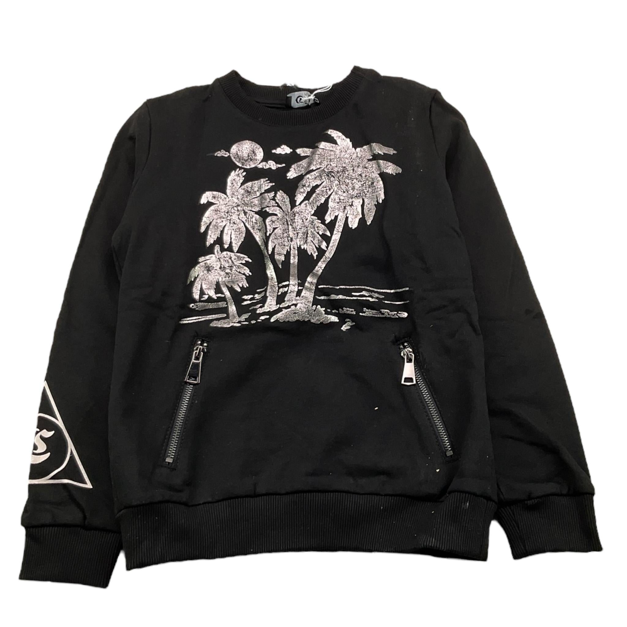 CFBS felp chiusa girocollo tinta unita con stampa Nero per Bambino CSFE2008 NERO CFBS 