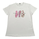 Manila Grace T-Shirt Girocollo Tinta Unita con Stampa per Bambina MG2661 BIANCO MANILA GRACE 
