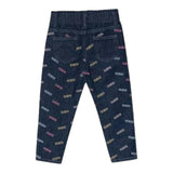 GUESS jeans tinta unita con elastico in vita e ricami loghi Blu per Bambina K4YA05D45E0 BLU GUESS 