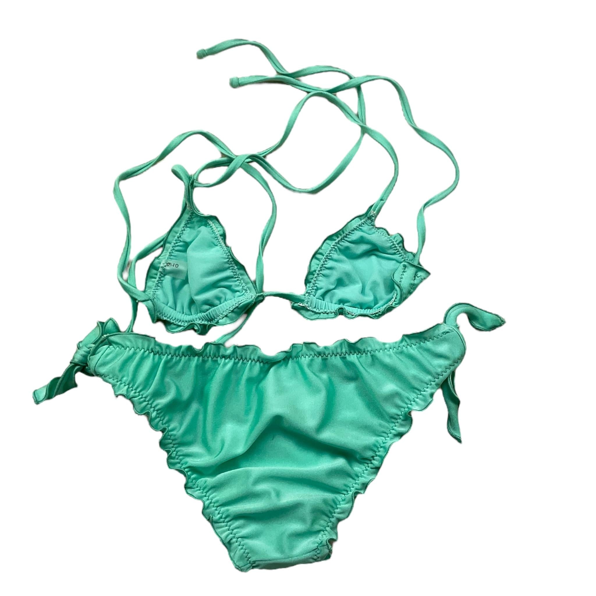 Island Coco Costume 2 Pezzi Triangolo-Mutandina per Bambina ICJ891 VERDE ACQUA ISLAND COCO 