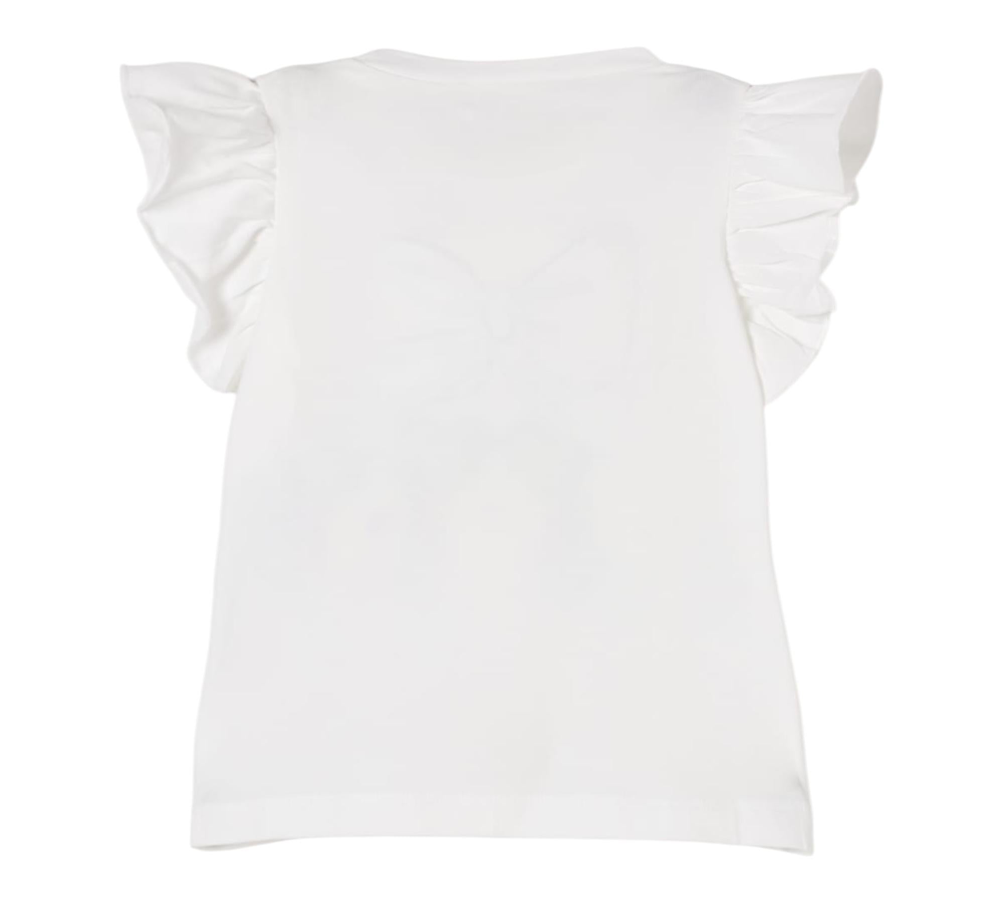 Liu Jo T-Shirt Girocollo Tinta Unita con Stampe per Bambina KA5084 BIANCO LIU JO 