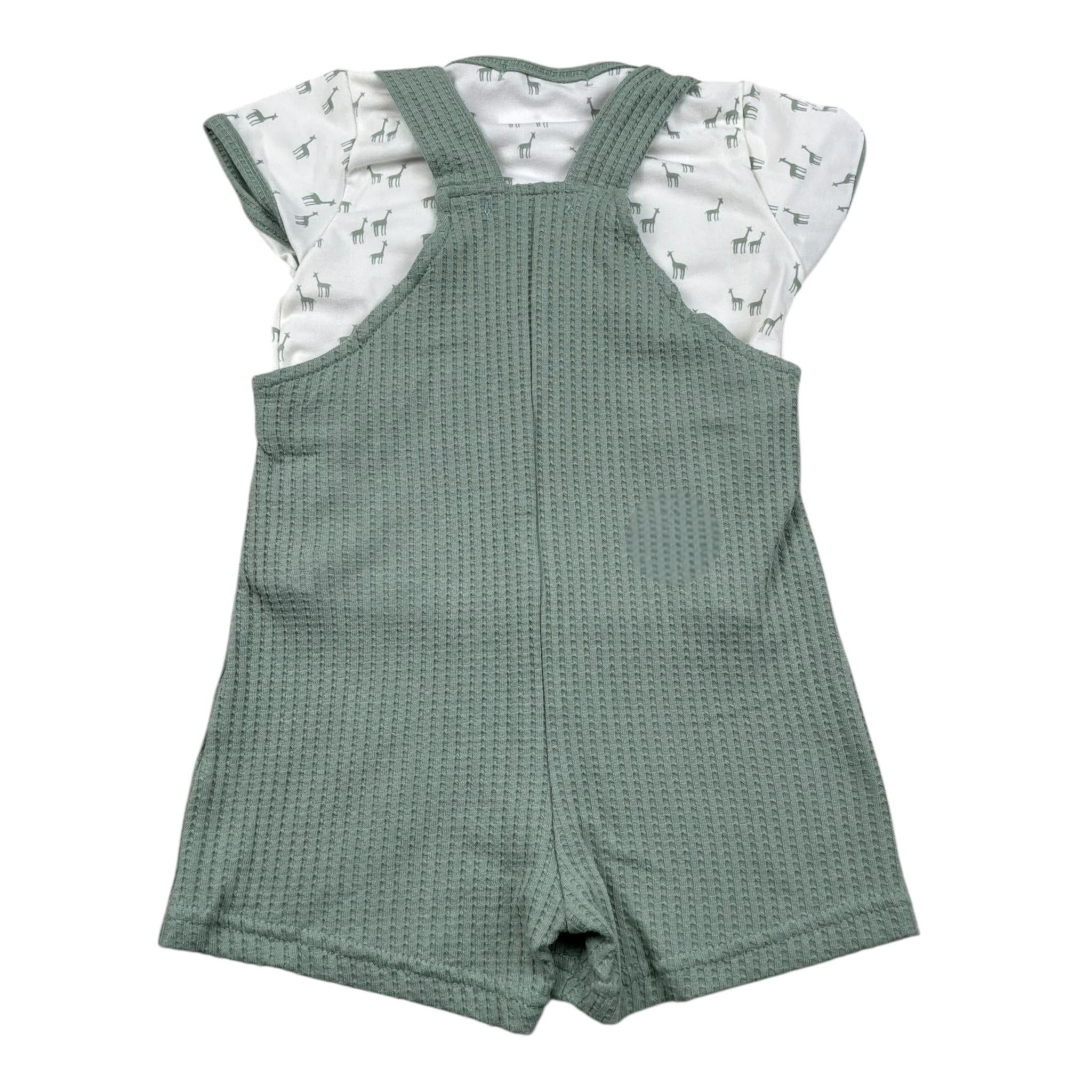 Calamaro Completo 2 Pezzi T-Shirt-Salopette per Neonato 17936 VERDE CALAMARO 