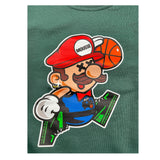 MOUSSE felpa chiusa girocollo tinta unita con stampa mario Verde per Bambino HFKG368GJ VERDE MOUSSE 