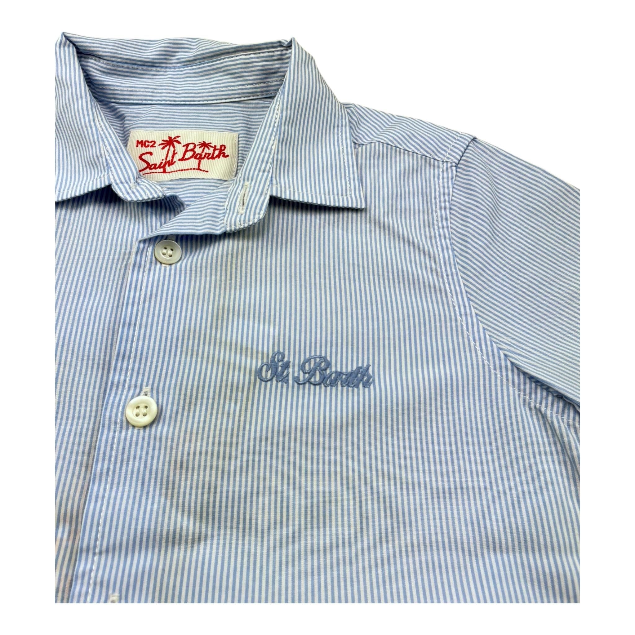 Saint Barth Camicia Mezza Manica Fantasia A Righe per Bambino SIFNOS BLU SAINT BARTH 