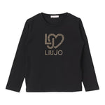 Liu Jo Shirt Tinta Unita Girocollo con Brillantini per Neonata KF4029N NERO LIU JO 