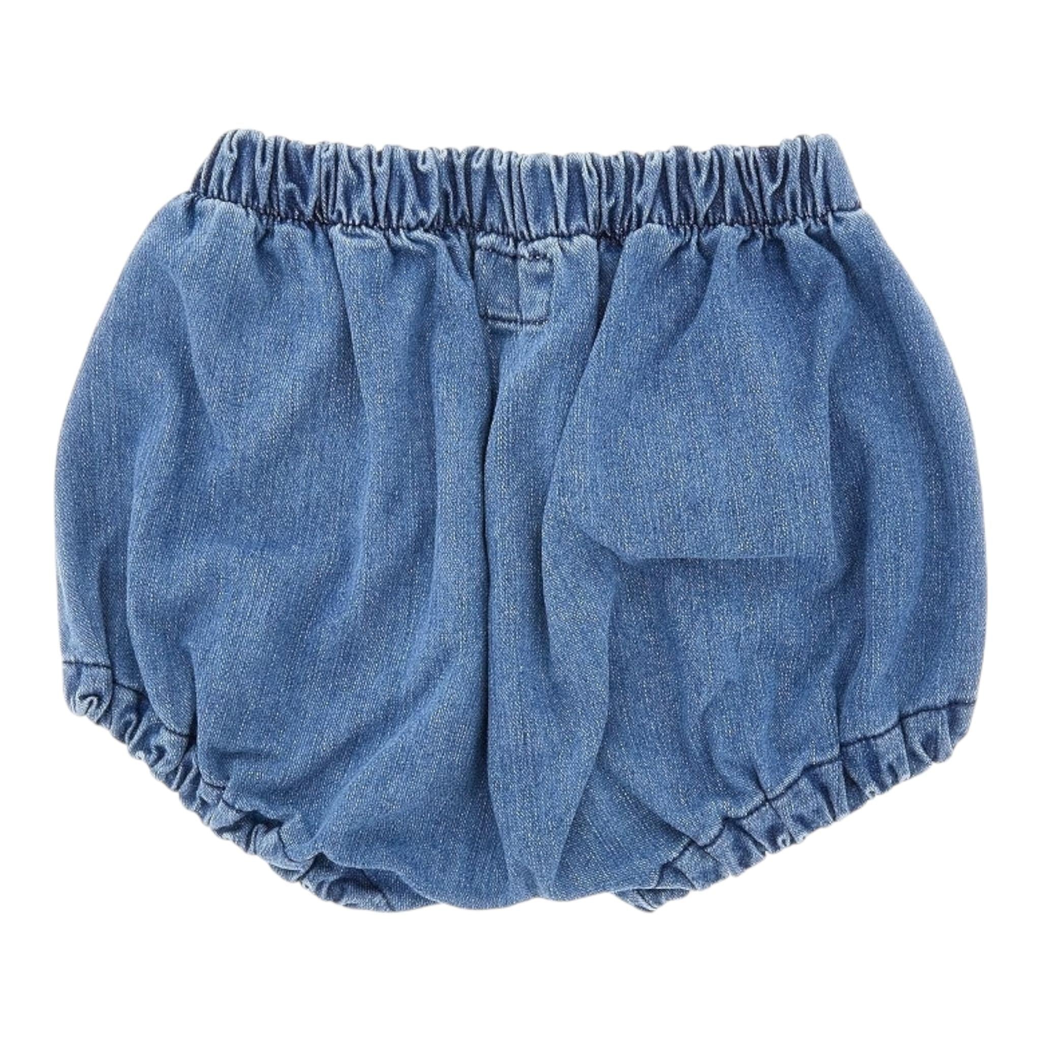 Teddy E Minou Culotte In Denim Tinta Unita per Neonata E25PT001J0003 BLU TEDDY E MINOU 
