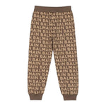 BALMAIN pantalone tinta unita con stampe logo Beige per Bambino BT6Q40 BEIGE BALMAIN 