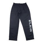 BALMAIN jeans tinta unita con logo in contrasto Nero per Bambino BT6Q00 NERO BALMAIN 