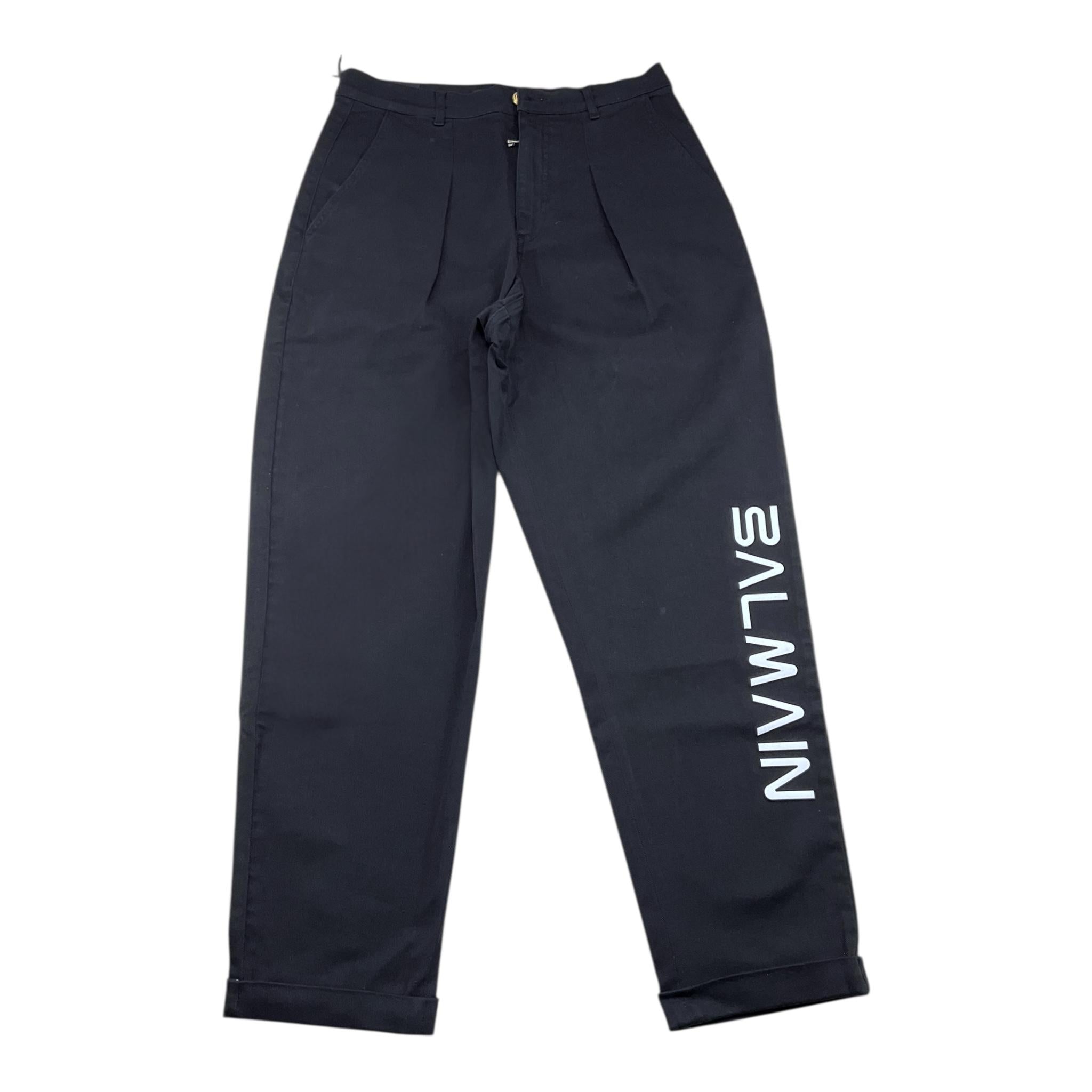 BALMAIN jeans tinta unita con logo in contrasto Nero per Bambino BT6Q00 NERO BALMAIN 