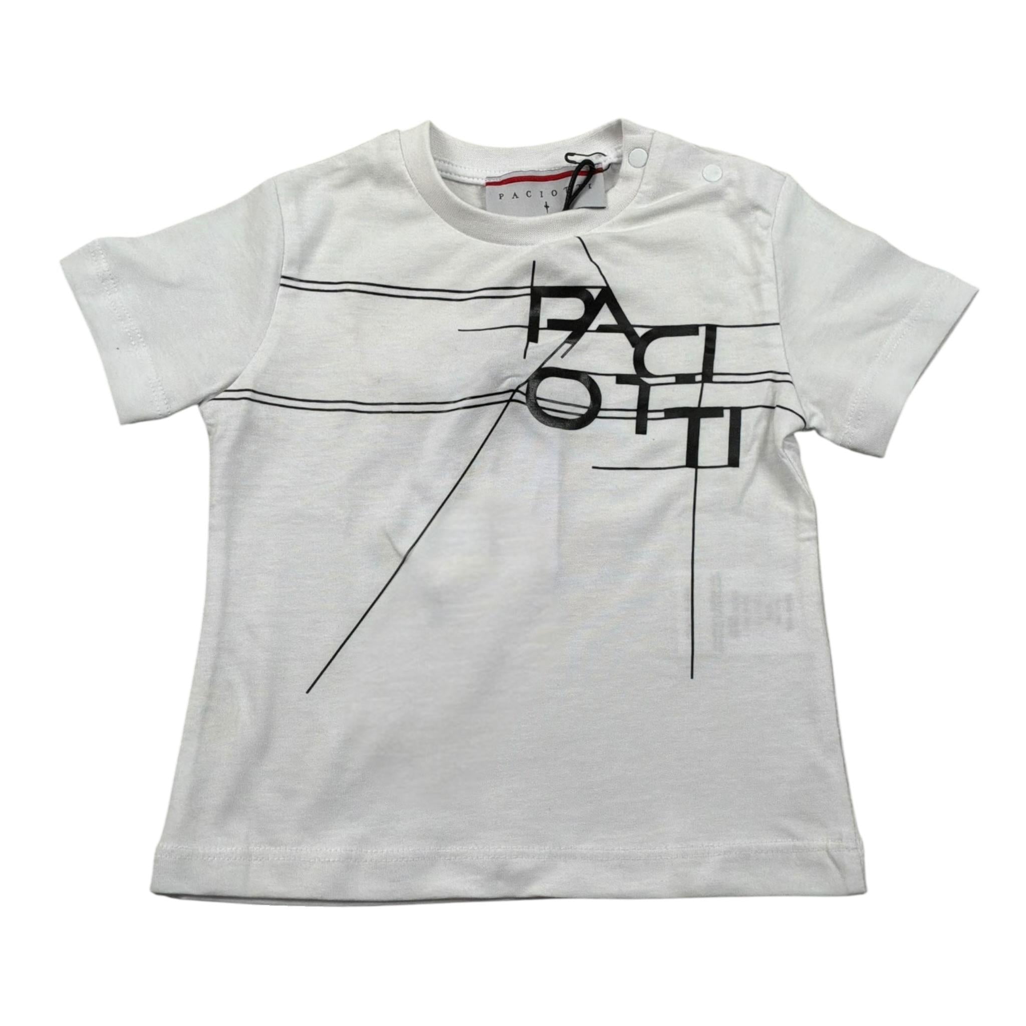 Cesare Paciotti T-Shirt Girocollo tinta unita con Stampa Bianco per Neonato TSP5165BNXXX BIANCO CESARE PACIOTTI 