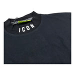 Icon T-Shirt Tinta Unita Mezzo Collo con Stampa per Bambino IBKS058402 NERO ICON 