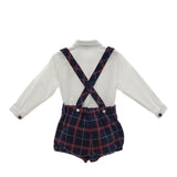 MARTA Y PAULA completo bicolore 3pz papillons-camicia-salopettes Bianco per Bambino 1854 BIANCO MARTA Y PAULA 