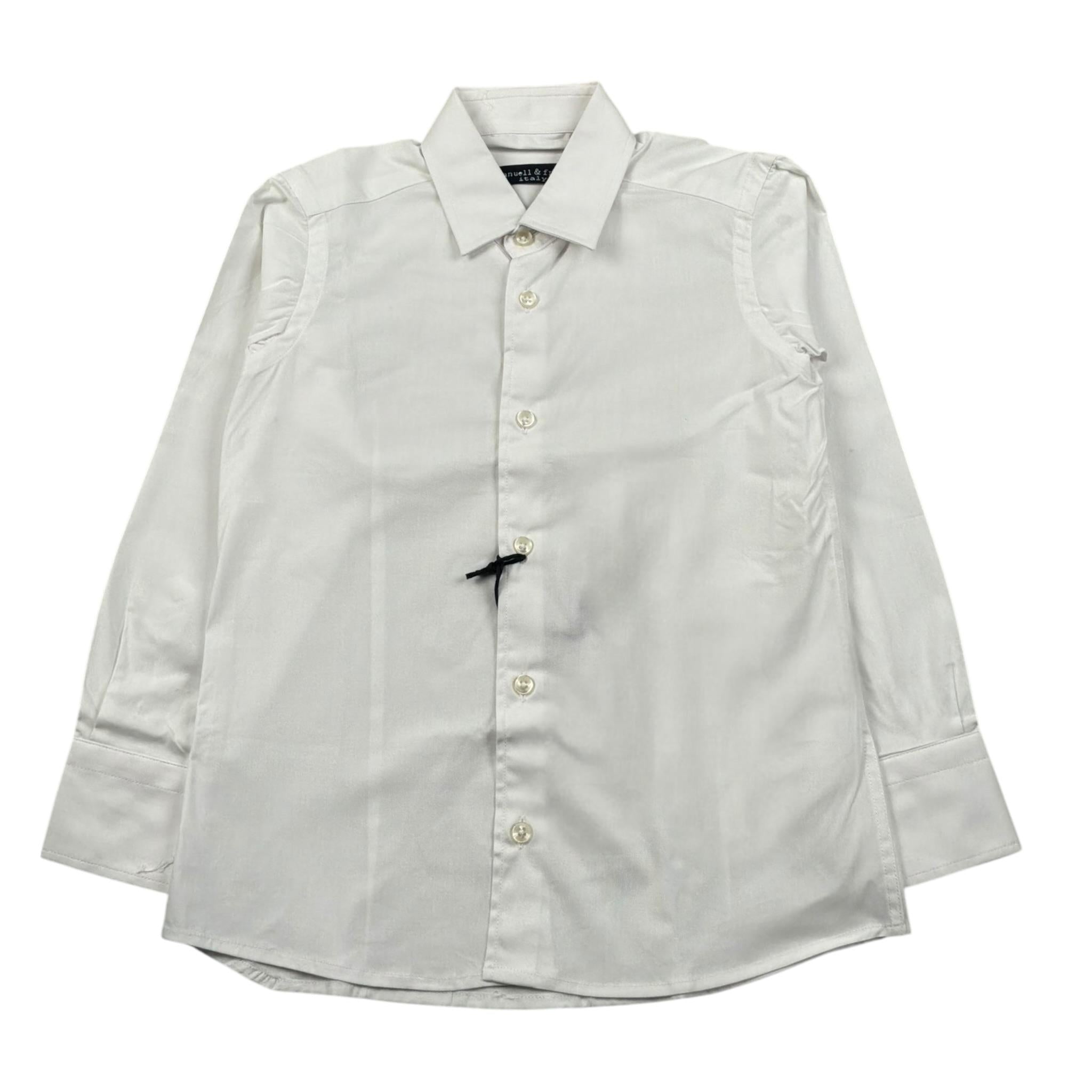 Manuell & Frank Camicia Manica Lunga Tinta Unita per Bambino 3350B BIANCO MANUELL & FRANK 