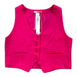 Liu Jo Solid Color Vest With Fuchsia Buttons For Girls