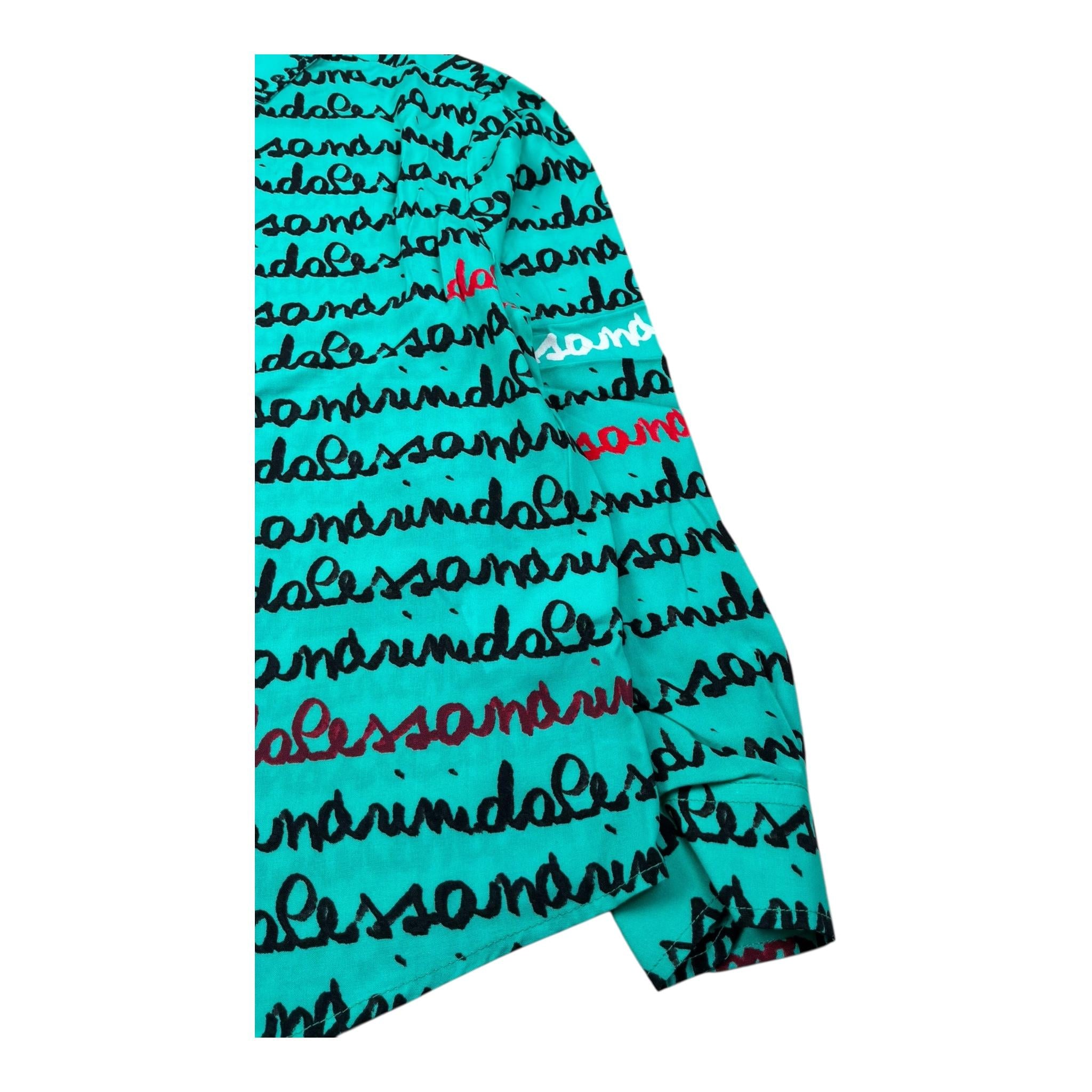 Daniele Alessandrini Camicia Manica Lunga Tinta Unita con Stampe per Bambino 1235C00159 VERRDE ACQUA DANIELE ALESSANDRINI 