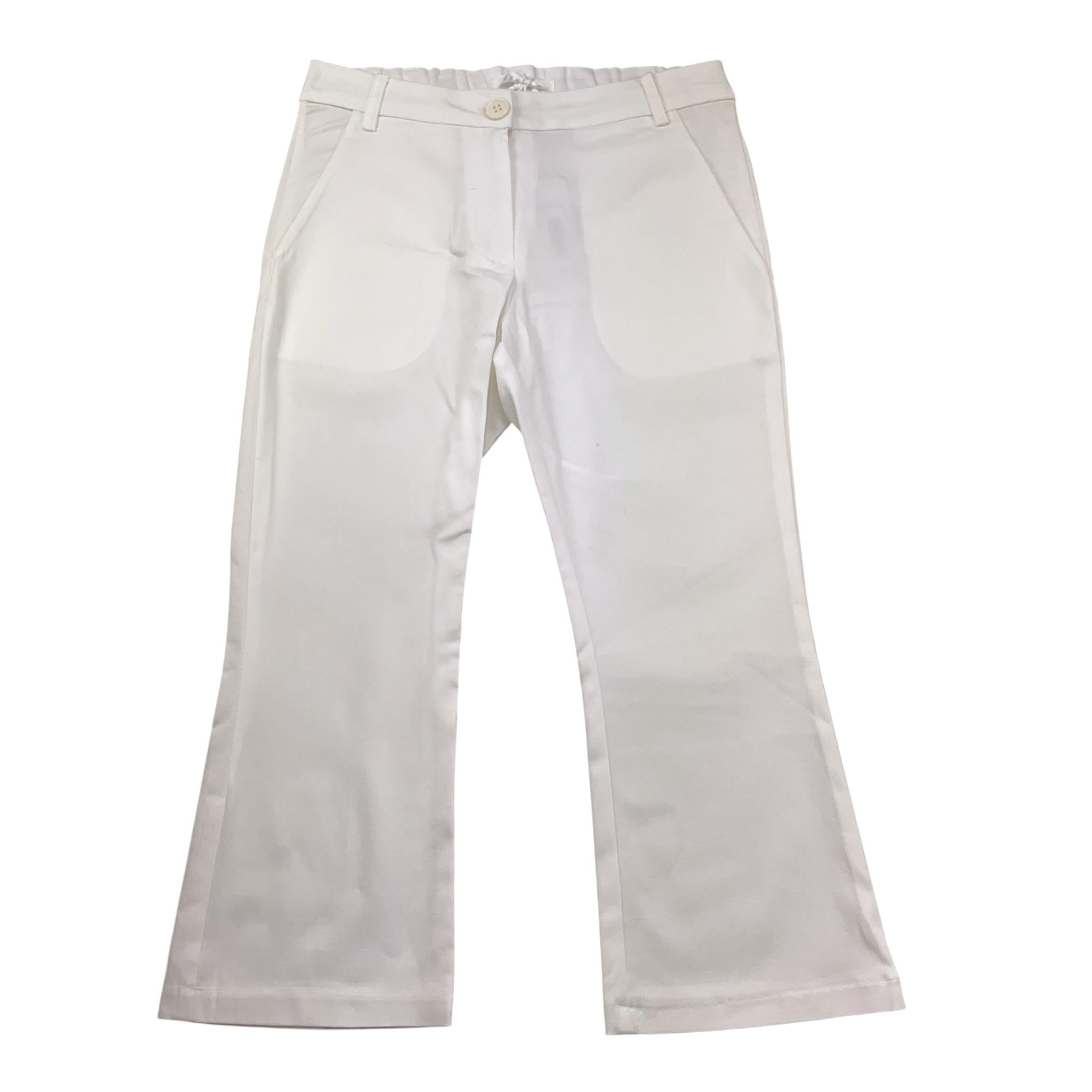 Met Pantalone Tinta Unita con Elastico In Vita per Bambina ME337 BIANCO MET 