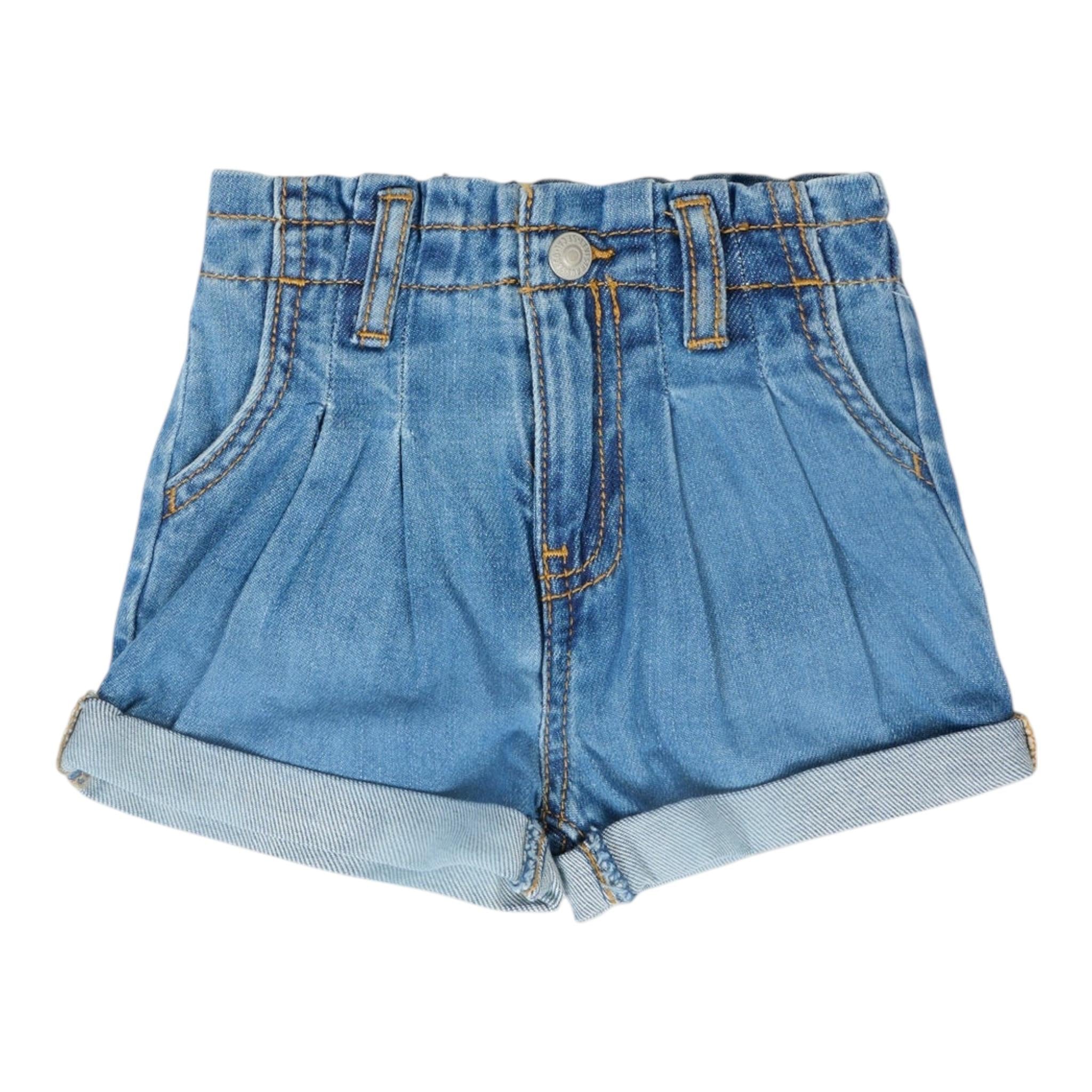 Levi'S Short In Denim Tinta Unita con Elastico In Vita per Neonata 1EM255 BLU LEVI'S 