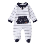 Minibanda Tutina Manica Lunga Tinta Unita con Stampe per Neonato 3B666 BIANCO MINIBANDA 